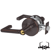 Schlage ND53-PD-LON 643E entrance lock, dark bronze cylindrical lockset with Longitude lever and key cylinder