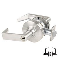 Schlage ND53-PD-RHO 619 cylindrical entrance lock with Rhodes lever, keyed cylinder, satin nickel