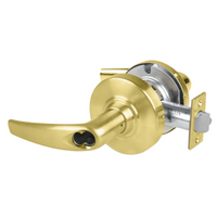Schlage ND70JD-ATH classroom cylindrical lock, Athens lever, satin brass 606, less core