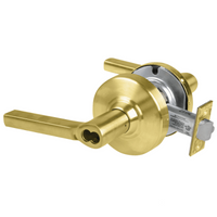 Schlage ND70JD-LAT 606 classroom cylindrical lock, satin brass, Latitude lever with FSIC less core