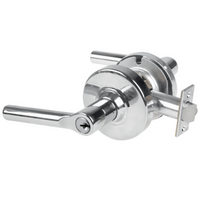 Schlage ND70PD-BRW classroom cylindrical lock, Broadway lever, bright chrome 625, keyed cylinder and latch
