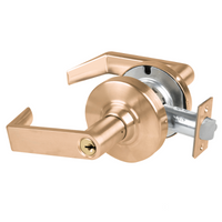 Schlage ND70PD-RHO classroom cylindrical lock, Rhodes lever, satin bronze 612 finish, keyed different