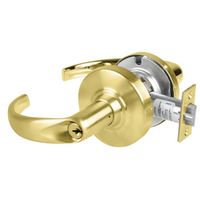 Schlage ND70PD-SPA 606 classroom cylindrical lock, satin brass Sparta lever with keyed cylinder and latch
