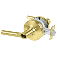 Schlage ND80BD-BRW storeroom lock, Broadway lever, 606 satin brass, SFIC prep less core cylindrical lock