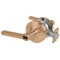 Schlage ND80BD-LAT 612 storeroom lock, satin bronze cylindrical lock with Latitude lever and SFIC prep