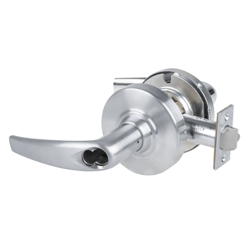 Schlage ND80JD-ATH 626 storeroom cylindrical lock with Athens lever, satin chrome finish, less core