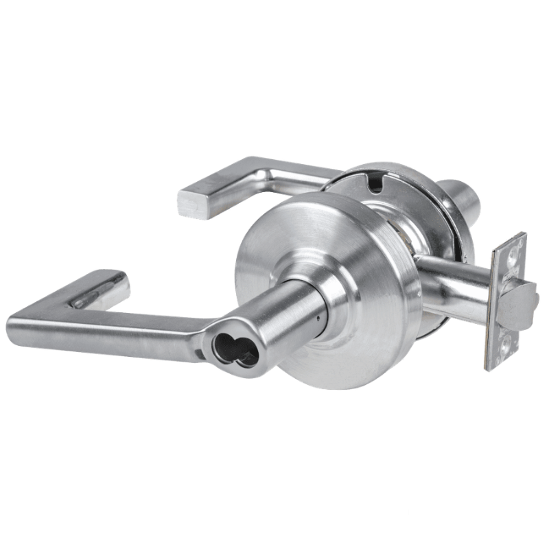 Schlage ND80JD-LON-626 storeroom cylindrical lock, satin chrome, Longitude lever, less core