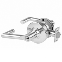 Schlage ND80PD-BRK storeroom lockset, Boardwalk lever, satin chrome 625 finish with keyed cylinder