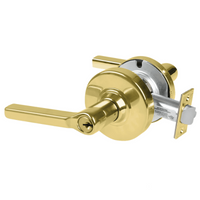 Schlage ND80PD-LAT 605 storeroom cylindrical lock with Latitude lever, bright brass finish