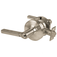 Schlage ND80PD-LAT 619 storeroom cylindrical lock with Latitude lever, satin nickel finish