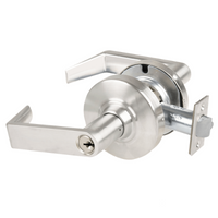Schlage ND80PD-RHO storeroom cylindrical lock, Rhodes lever, 619 satin nickel finish with key cylinder