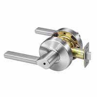 Accentra TB4602LN 626 satin chrome privacy cylindrical lever lock, TB Reflections lever, non-keyed with latch