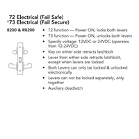 Sargent 8273-12V-US26D Lock Body Only, Fail Secure, Double Cylinder, Satin Chrome Finish