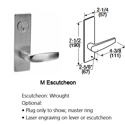 M Escutcheon Plate