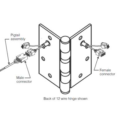 McKinney TA2714 QC4 4-1/2 x 4-1/2 US26D ElectroLynx Electric Hinge, 626 Satin Chrome