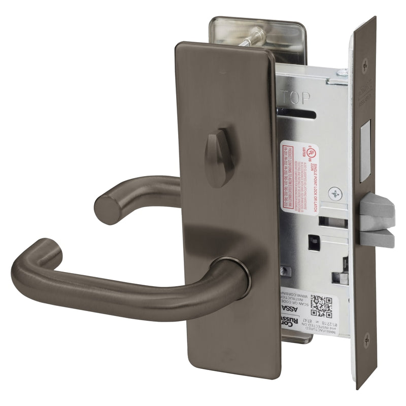 Corbin Russwin ML2030-LWM Privacy Bedroom or Bathroom Mortise Lock, Lustra Lever, M Escutcheon