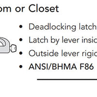 Sargent 70-V60-10XG04-VSLL Storeroom Function Cylindrical Lock, Visual Indicator Trim Outside Only, White/Red, SFIC Less Core