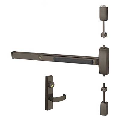 Sargent 56-12-8713-F-ETL-84 Fire Rated Surface Vertical Rod Exit Device, (56) Electric Latch Retraction, ETL Trim, 84" Dr Height, 33"-36" Dr Widths