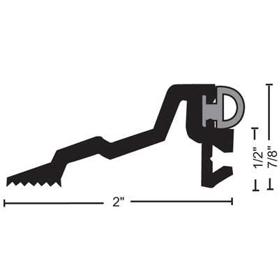 NGP 884B/SVV Extended Width Threshold Bumper Edge 2" Width, 7/8" Height, Mill Finish Aluminum