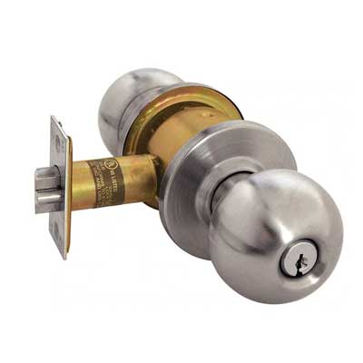 Arrow RK12-BD-32D-CS Grade 2 Storeroom Cylindrical Lock, Ball Knob, Conventional Cylinder Schlage C Keyway, US32D/630 Satin Stainless Steel Finish