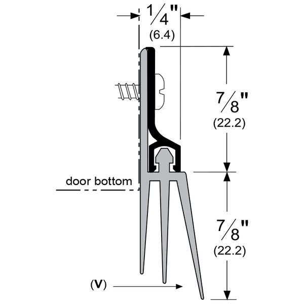 Pemko 57AV-48 Door Bottom Sweep dimensions