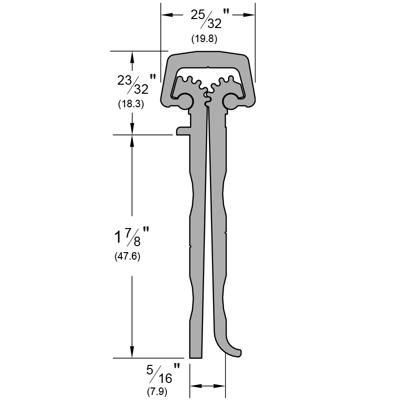 Pemko DFM83HT Full-Mortise Hospital Tip Continuous Geared Hinge Dark Bronze dimensions