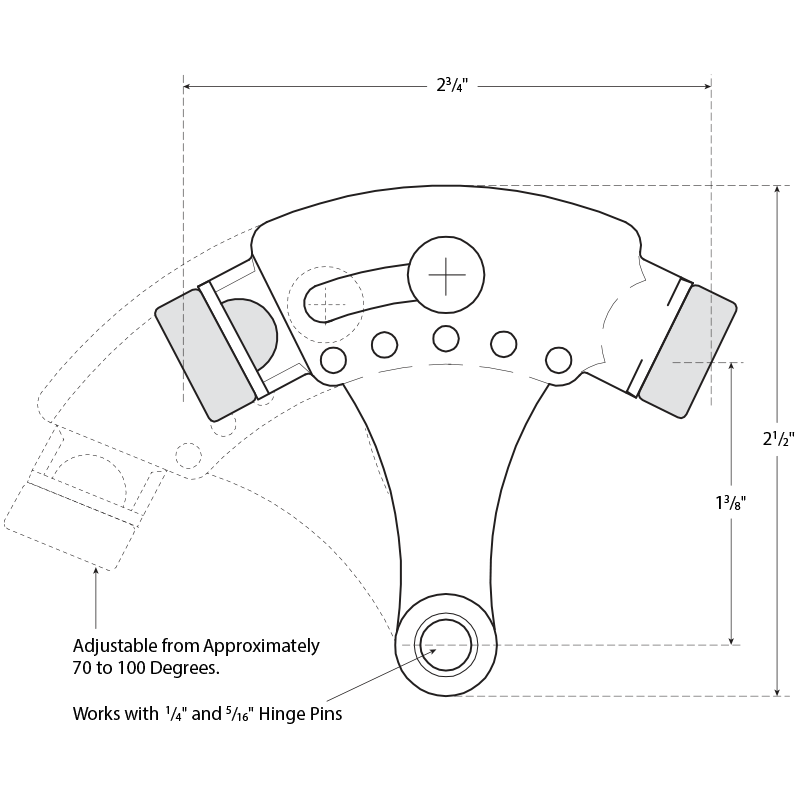 Rockwood 528 Heavy Duty Hinge Pin Stop dimensions