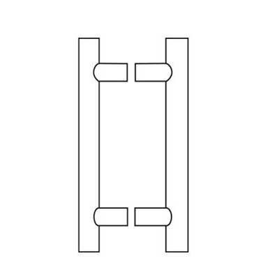 Rockwood RM3301-BTB MegaTek Straight Door Pulls BSP, [2] Post 48" CTC-60" O.A. Length, Square Ends, Back To Back Mounting, Black Suede Powder Coated