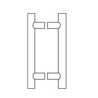 Rockwood RM3301-BTB-36 OA-24 CTC-5HD-US32D MegaTek [2] Straight Door Pulls, 24" CTC, 36" O.A. Length, Square Ends, BTB Mounting, 5HD Fasteners, Satin Stainless Steel