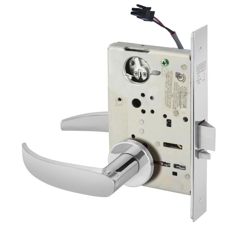 Sargent RX-LC-8237-24V-LNP Classroom 24V Electrified Mortise Lock, LN Rose, P Lever, RX Switch, Less Cylinder