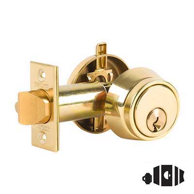 Schlage B250P6 Single Cylinder Deadlatch, Conventional 6-Pin Cylinder, Keyed Random, [2] Keys, 2-3/8" Backset, 2 3/4 T Strike, Grade 2