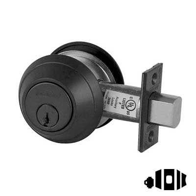 Schlage B660P6 Single Cylinder Deadbolt, 2-3/4" Backset, Conventional 6-Pin Cylinder, Keyed Random, [2] Keys, Grade 1