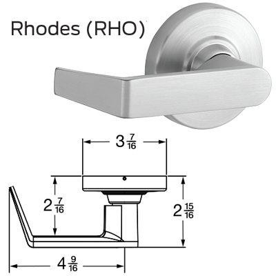 Schlage ND85PD-RHO-626 Hotel Lock Schlage C 6-Pin Cylinder Keyed Different RHO Lever Satin Chrome