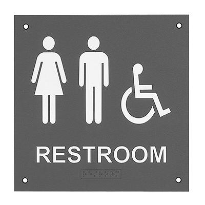 Rockwood BF689 Unisex Restroom Signage with Braille